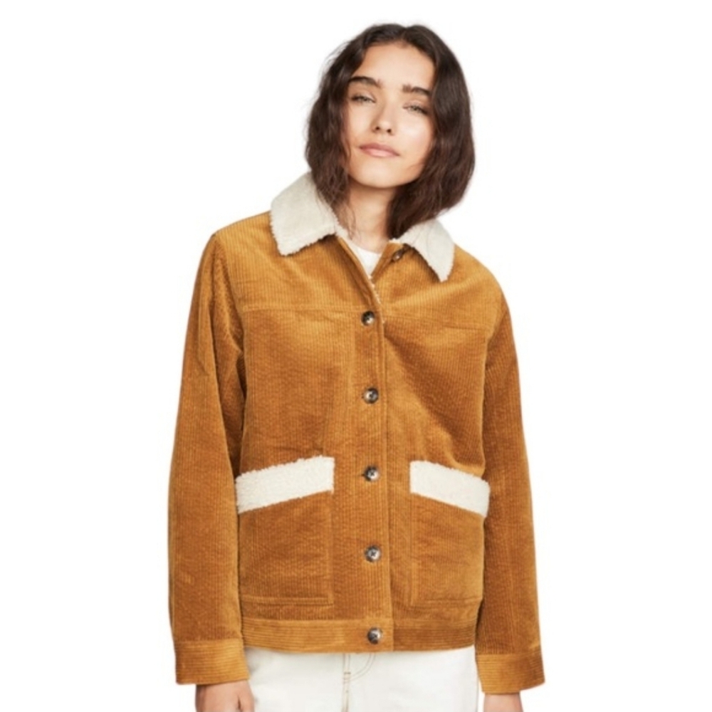 Madewell Tan Corduroy Jacket with Cream Details